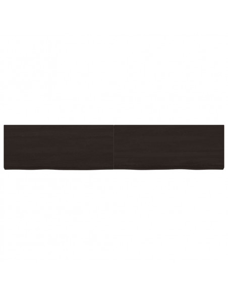 Piano Tavolo Marrone 200x40x(2-6) cm Rovere Massello Trattato