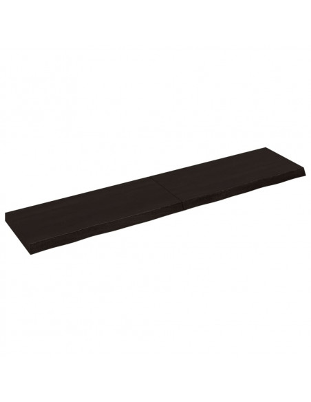 Piano Tavolo Marrone 180x40x(2-6) cm Rovere Massello Trattato