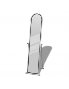 Specchio Autoportante a Figura Intera Rettangolare Grigio 2