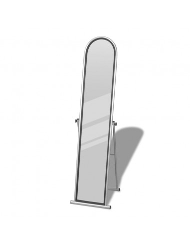 Specchio Autoportante a Figura Intera Rettangolare Grigio