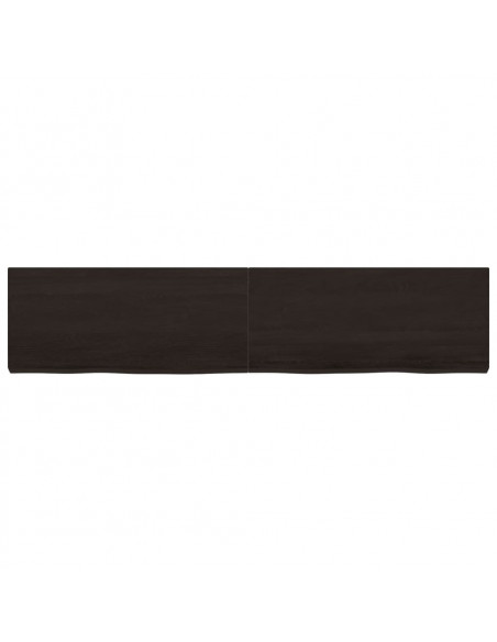Piano Tavolo Marrone 180x40x(2-6) cm Rovere Massello Trattato
