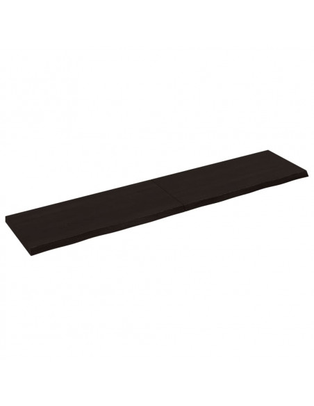 Piano Tavolo Marrone 180x40x(2-4) cm Rovere Massello Trattato