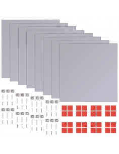 Piastrelle in Vetro a Specchio senza Cornice 8 pz 20,5 cm 2