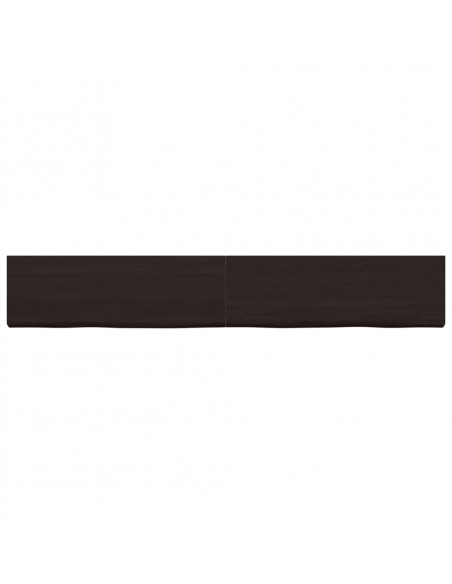 Piano Tavolo Marrone 180x40x(2-4) cm Rovere Massello Trattato