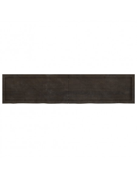 Piano Tavolo Marrone 180x40x(2-4) cm Rovere Massello Trattato