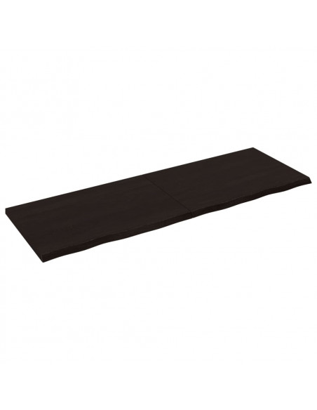 Piano Tavolo Marrone 180x60x(2-4) cm Rovere Massello Trattato