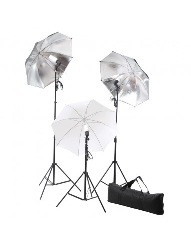 Kit Studio Fotografico con Luci Ombrelli Fondale e Riflettore