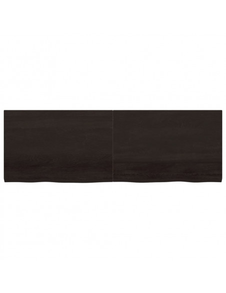 Piano Tavolo Marrone 180x60x(2-4) cm Rovere Massello Trattato