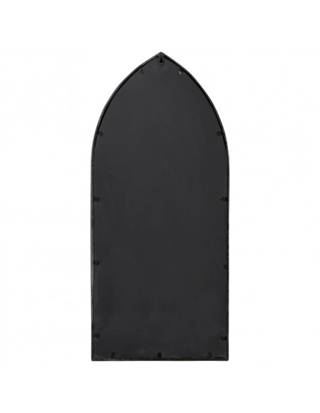 Specchio da Giardino Nero 100x45 cm in Ferro per Uso Esterno