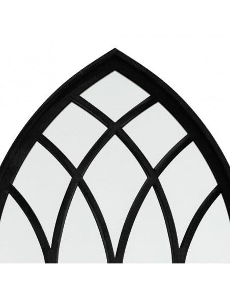 Specchio da Giardino Nero 100x45 cm in Ferro per Uso Esterno