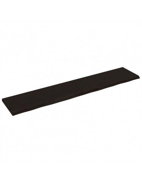 Piano Tavolo Marrone 200x40x(2-4) cm Rovere Massello Trattato