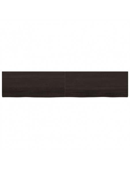 Piano Tavolo Marrone 200x40x(2-4) cm Rovere Massello Trattato
