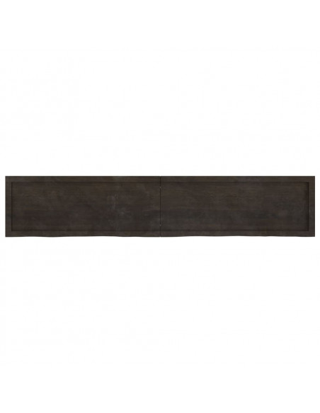 Piano Tavolo Marrone 200x40x(2-4) cm Rovere Massello Trattato