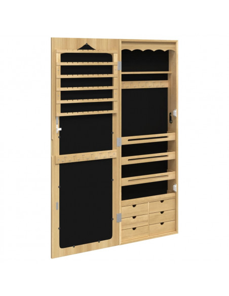 Armadio Portagioie con Specchio a Muro 37,5x10x106 cm
