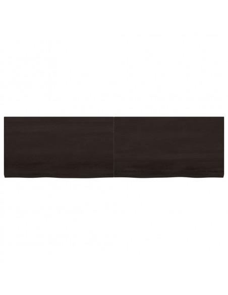 Piano Tavolo Marrone 180x50x(2-4) cm Rovere Massello Trattato