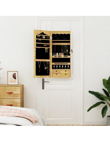 Armadio Portagioie con Specchio a Muro 37,5x10x90 cm