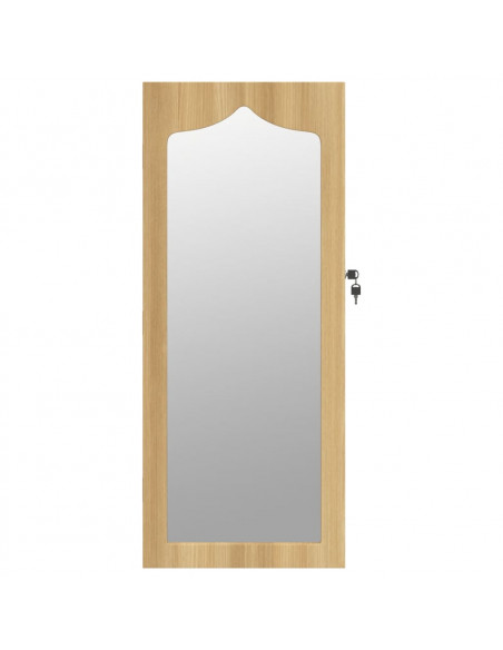 Armadio Portagioie con Specchio a Muro 37,5x10x90 cm