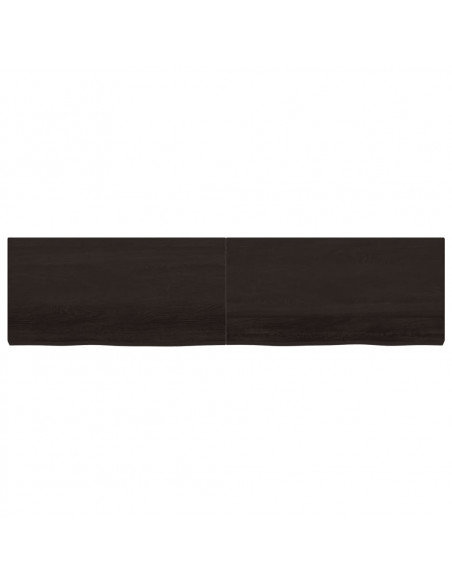 Piano Tavolo Marrone 200x50x(2-6) cm Rovere Massello Trattato