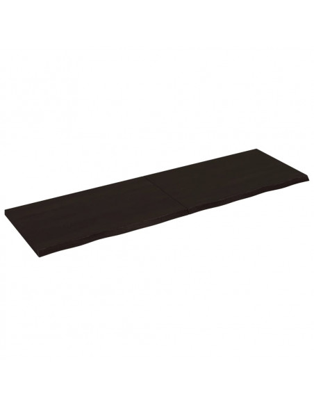 Piano Tavolo Marrone 200x60x(2-4) cm Rovere Massello Trattato