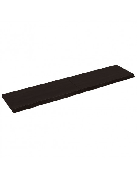 Piano Tavolo Marrone 220x50x(2-6) cm Rovere Massello Trattato