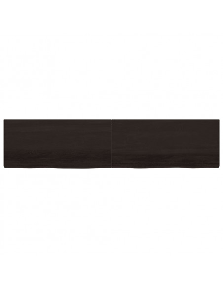 Piano Tavolo Marrone 220x50x(2-6) cm Rovere Massello Trattato