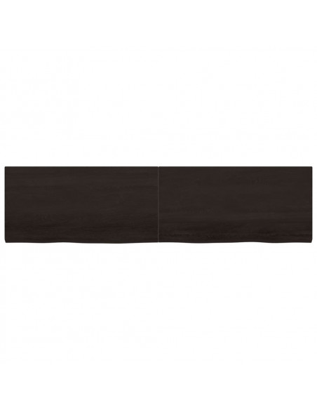 Piano Tavolo Marrone 200x50x(2-4) cm Rovere Massello Trattato