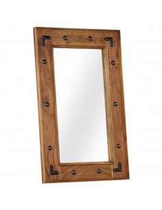 Specchio in Legno Massello di Acacia 50x80 cm 2