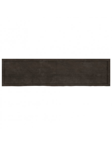 Piano Tavolo Marrone 200x50x(2-4) cm Rovere Massello Trattato