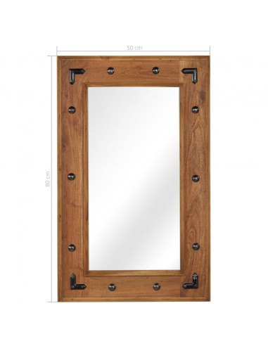 Specchio in Legno Massello di Acacia 50x80 cm