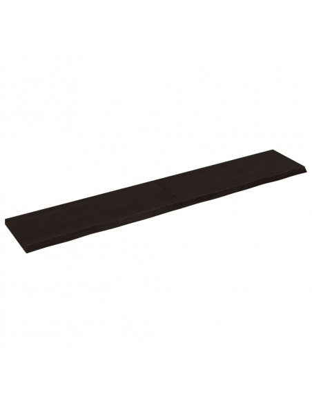 Piano Tavolo Marrone 220x40x(2-4) cm Rovere Massello Trattato