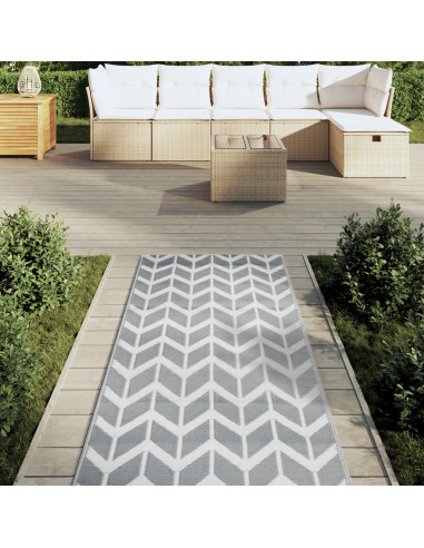 Tappeto da Esterni Grigio 80x250 cm in PP