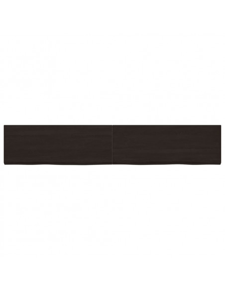 Piano Tavolo Marrone 220x40x(2-4) cm Rovere Massello Trattato