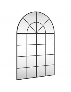 Specchio da Parete Nero 80x120 cm Arco in Ferro 2