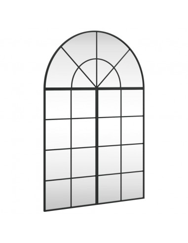 Specchio da Parete Nero 80x120 cm Arco in Ferro