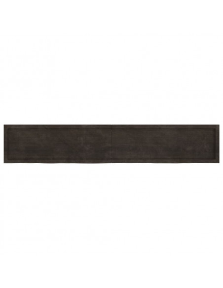 Piano Tavolo Marrone 220x40x(2-4) cm Rovere Massello Trattato