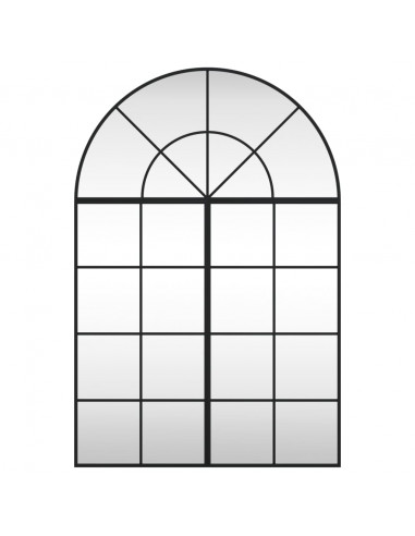 Specchio da Parete Nero 80x120 cm Arco in Ferro