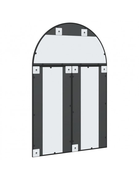 Specchio da Parete Nero 80x120 cm Arco in Ferro