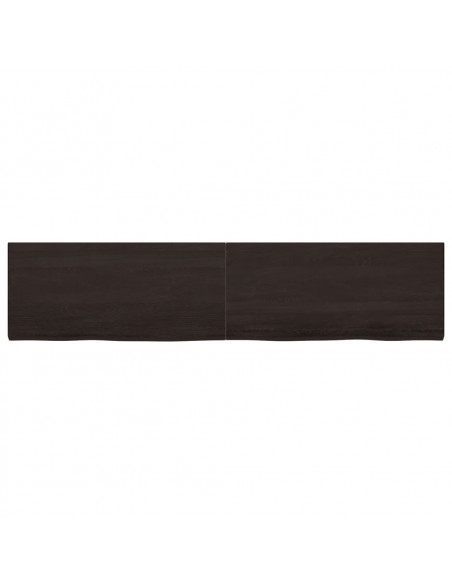 Piano Tavolo Marrone 220x50x(2-4) cm Rovere Massello Trattato