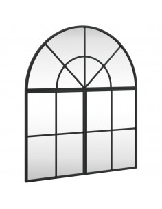 Specchio da Parete Nero 60x70 cm Arco in Ferro 2