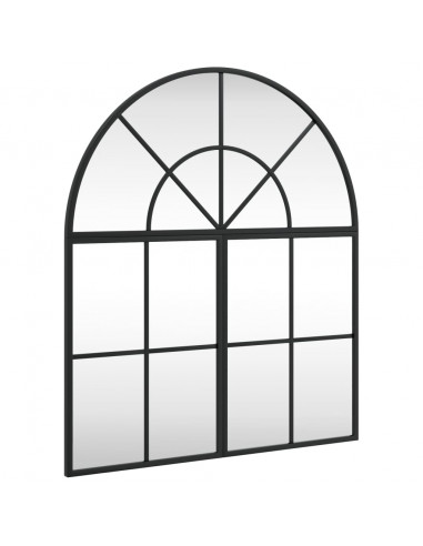 Specchio da Parete Nero 60x70 cm Arco in Ferro