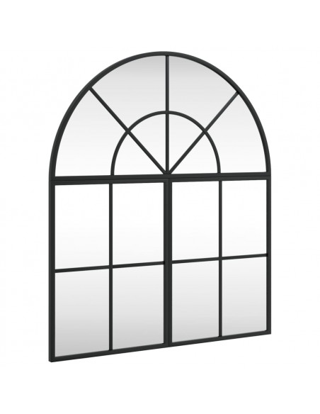 Specchio da Parete Nero 60x70 cm Arco in Ferro