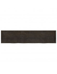 Piano Tavolo Marrone 220x50x(2-4) cm Rovere Massello Trattato 2