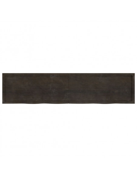 Piano Tavolo Marrone 220x50x(2-4) cm Rovere Massello Trattato
