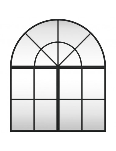 Specchio da Parete Nero 60x70 cm Arco in Ferro