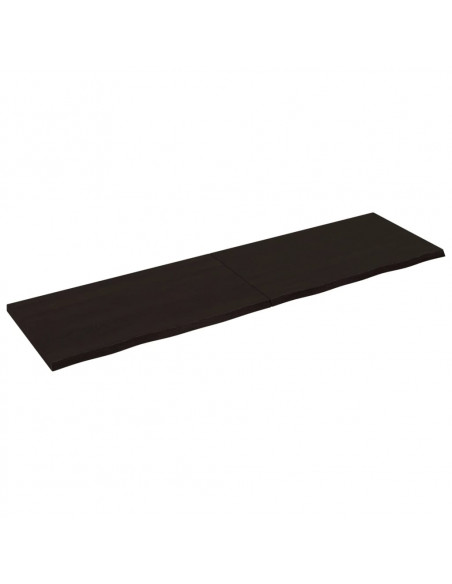 Piano Tavolo Marrone 220x60x(2-4) cm Rovere Massello Trattato