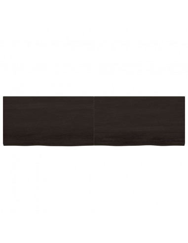 Piano Tavolo Marrone 220x60x(2-4) cm Rovere Massello Trattato