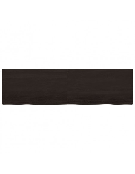 Piano Tavolo Marrone 220x60x(2-4) cm Rovere Massello Trattato