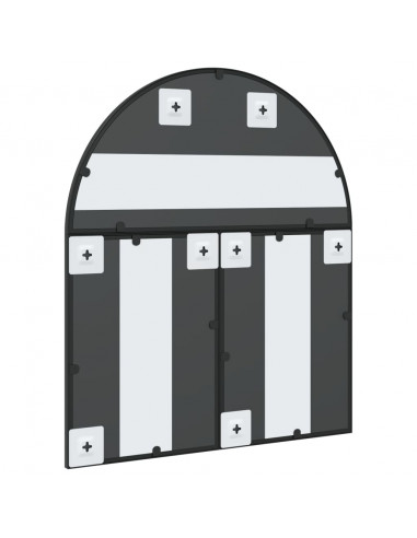 Specchio da Parete Nero 60x70 cm Arco in Ferro