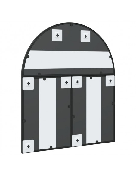 Specchio da Parete Nero 60x70 cm Arco in Ferro