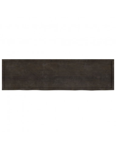 Piano Tavolo Marrone 220x60x(2-4) cm Rovere Massello Trattato